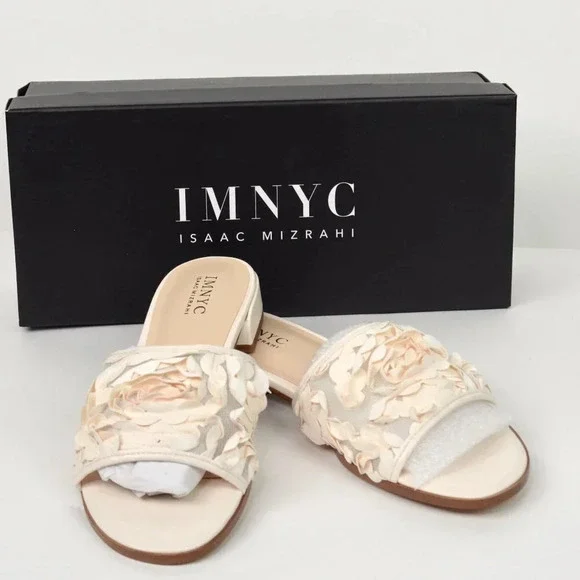 NIB ISSAC MIZRAHI FRAN NATURAL COLOR SANDAL SIZE 6M SOLD OUT - Picture 1 of 4